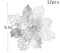 12 Glitter Poinsettia Flowers 6.3'' Artificial White Christmas Flowers Flowers for a Christmas Tree 12 Green Flower Stem Wreath Tree Ornaments